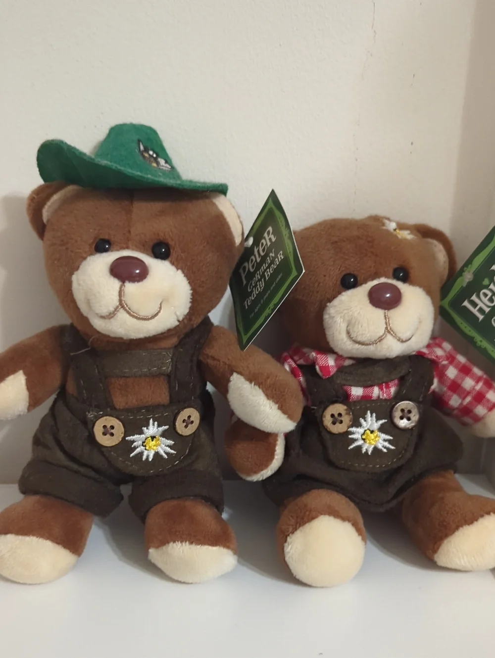 Peter German Teddy Bears Plush Set - Brown with Green Hat